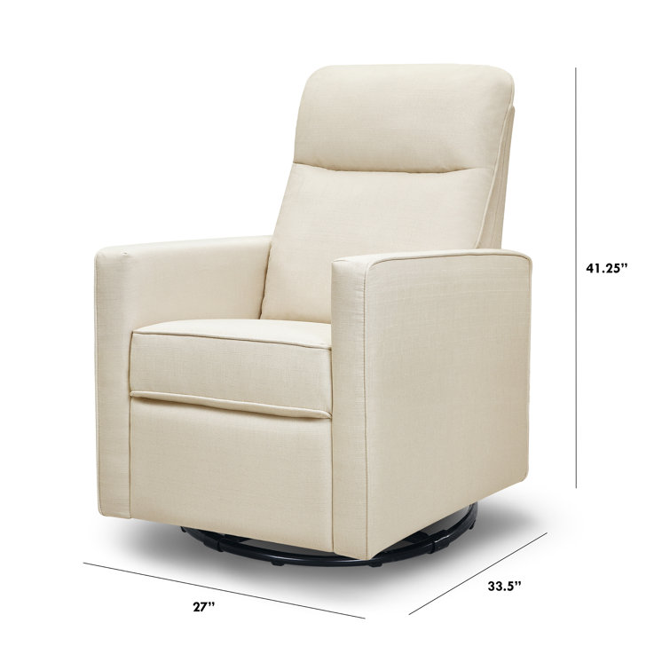 Gabby Pillowback Natural Oat Swivel Glider with High Support