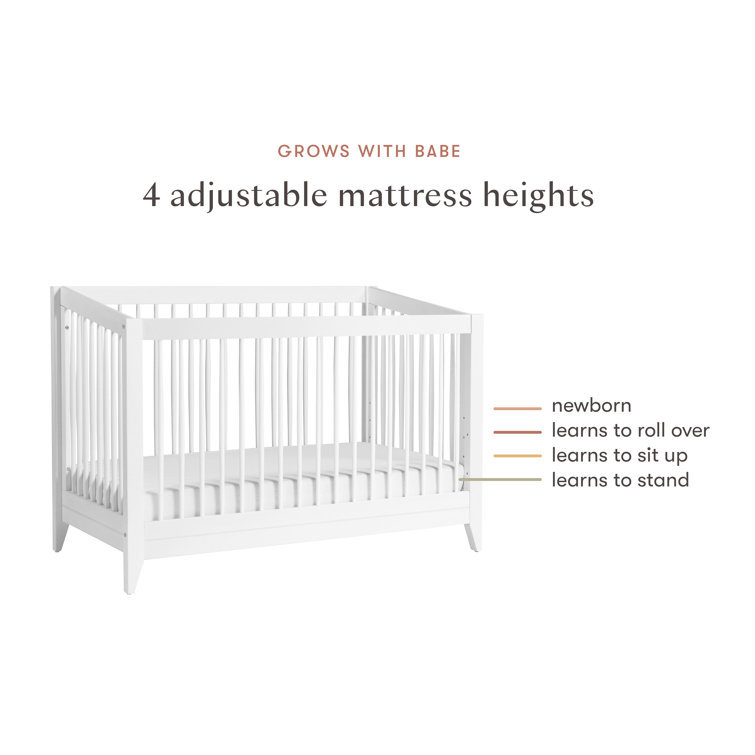 Sprout White 4-in-1 Convertible Crib with Tapered Feet