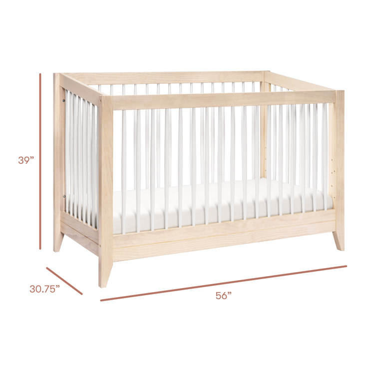 Washed Natural and White Pine 4-in-1 Convertible Crib