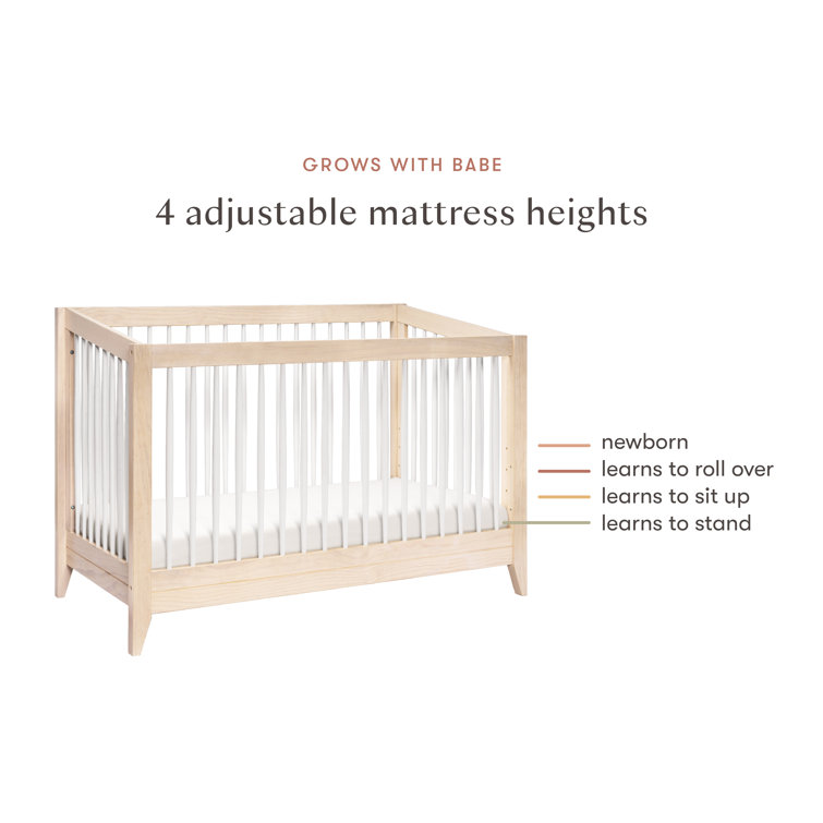Washed Natural and White Pine 4-in-1 Convertible Crib