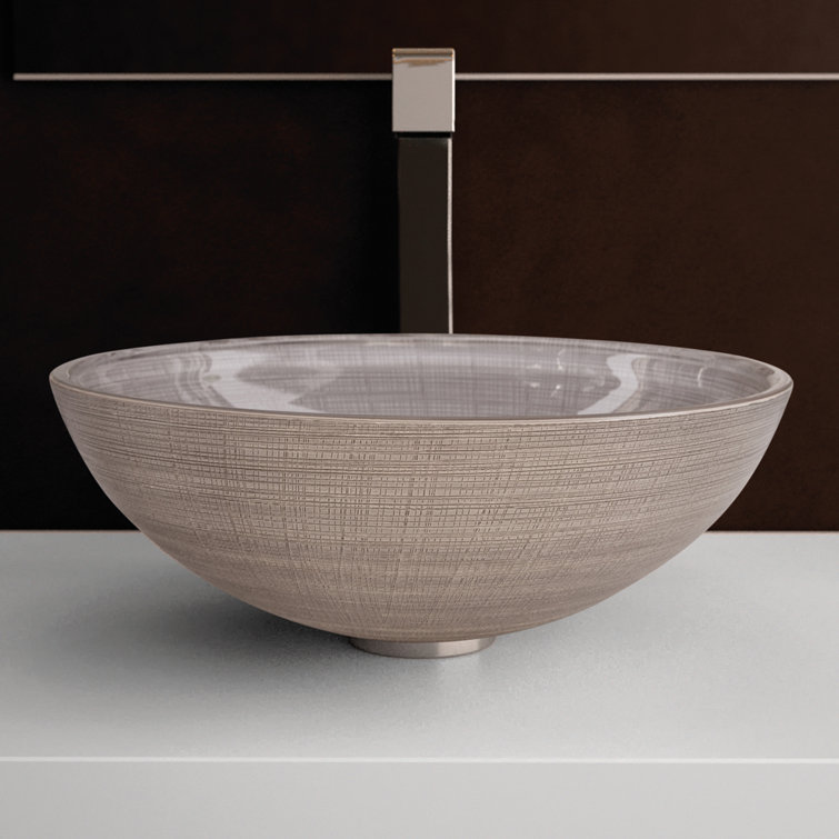 Atelier Brown Glass Circular Above-Counter Vessel Sink