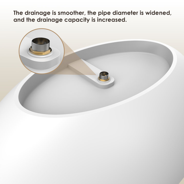 Cacciar 67" Matte White Freestanding Oval Soaking Bathtub