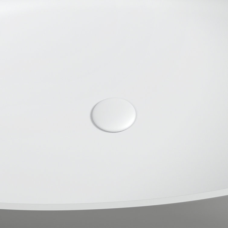 Cacciar 67" Matte White Freestanding Oval Soaking Bathtub