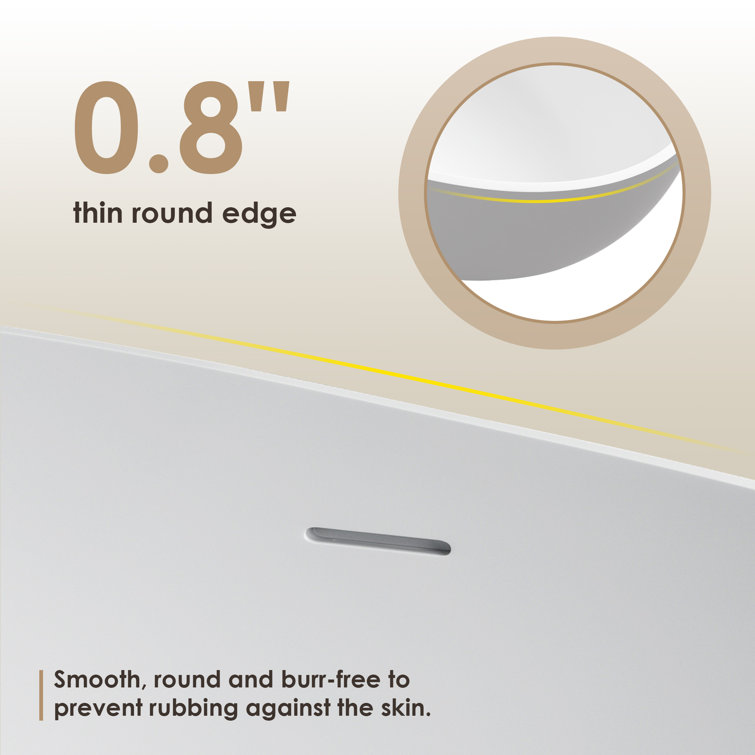 Cacciar 67" Matte White Freestanding Oval Soaking Bathtub