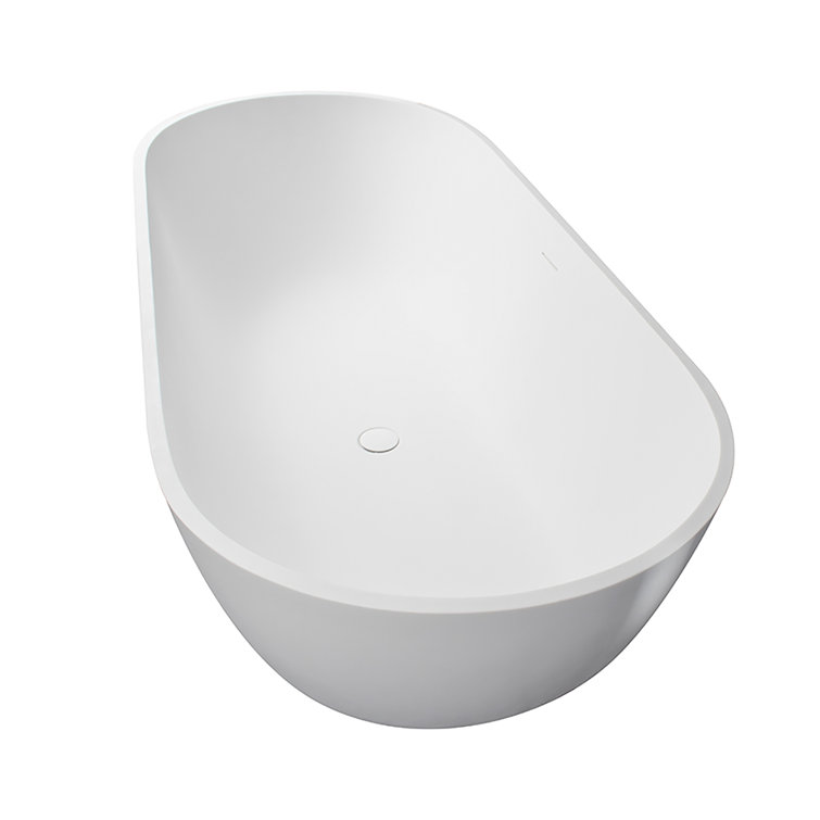 Ryder 59'' Matte White Solid Surface Freestanding Bathtub