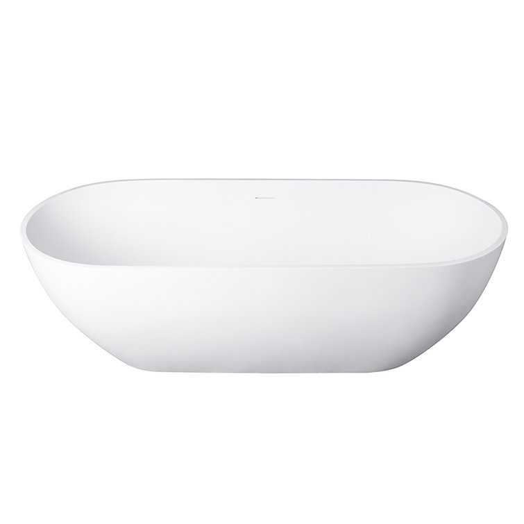 Ryder 59'' Matte White Solid Surface Freestanding Bathtub
