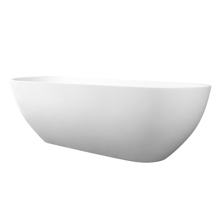 Ryder 59'' Matte White Solid Surface Freestanding Bathtub