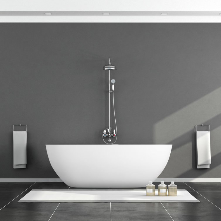 Ryder 59'' Matte White Solid Surface Freestanding Bathtub