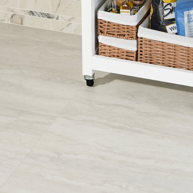 Elmdale Large Format Off-White Vinyl Tile with Water Protection