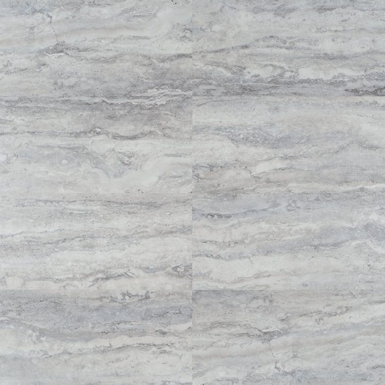 Elmdale Gray 24'' x 12'' Vinyl Tile with Stone Look
