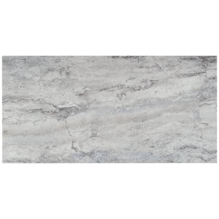Elmdale Gray 24'' x 12'' Vinyl Tile with Stone Look