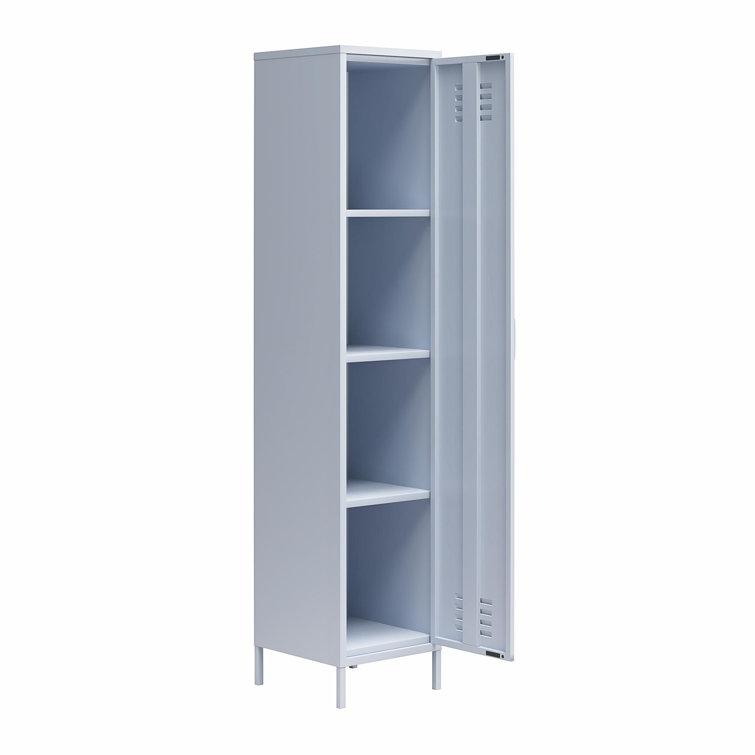 Powder Blue Tall Metal Locker Storage Cabinet with Adjustable Shelves