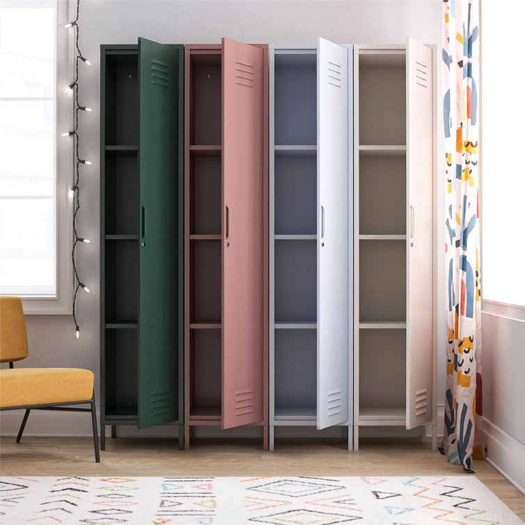 Powder Blue Tall Metal Locker Storage Cabinet with Adjustable Shelves