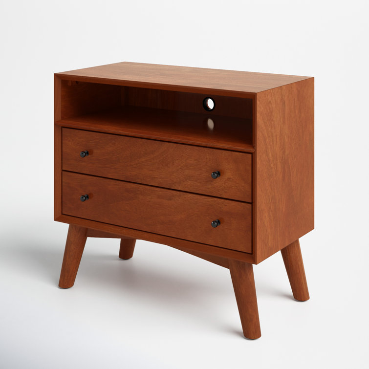 Flynn Grand 28" Brown Mahogany 2-Drawer Nightstand