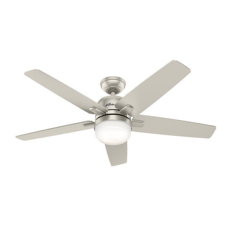 52" Matte Nickel Smart Ceiling Fan with LED Light and Remote