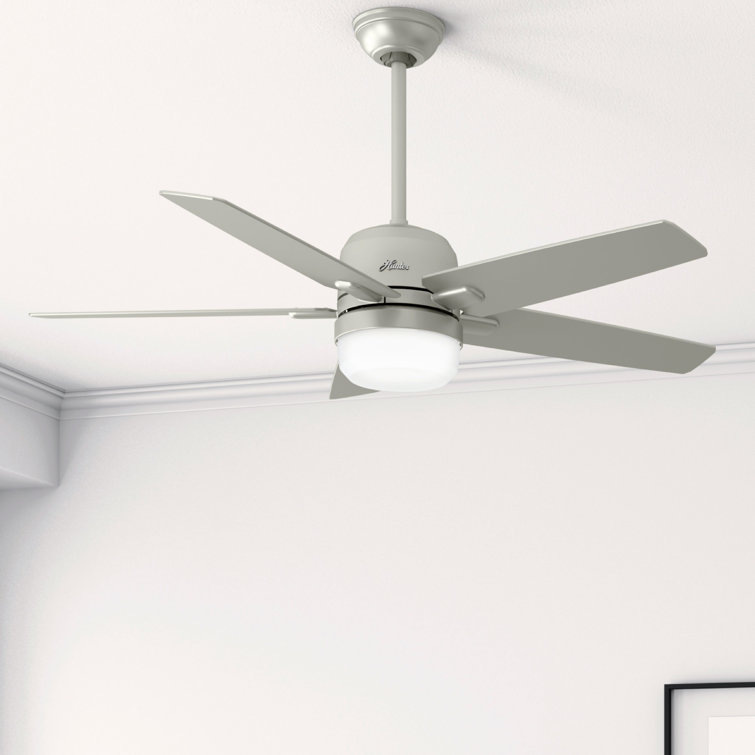 52" Matte Nickel Smart Ceiling Fan with LED Light and Remote