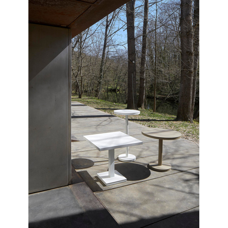 Black Square Aluminum Dining Table for 2