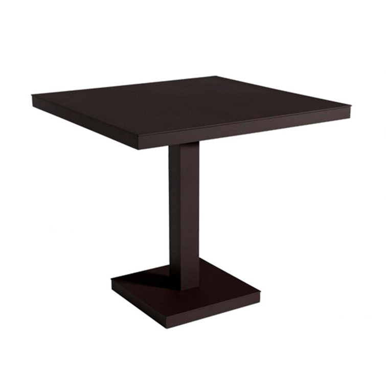 Black Square Aluminum Dining Table for 2