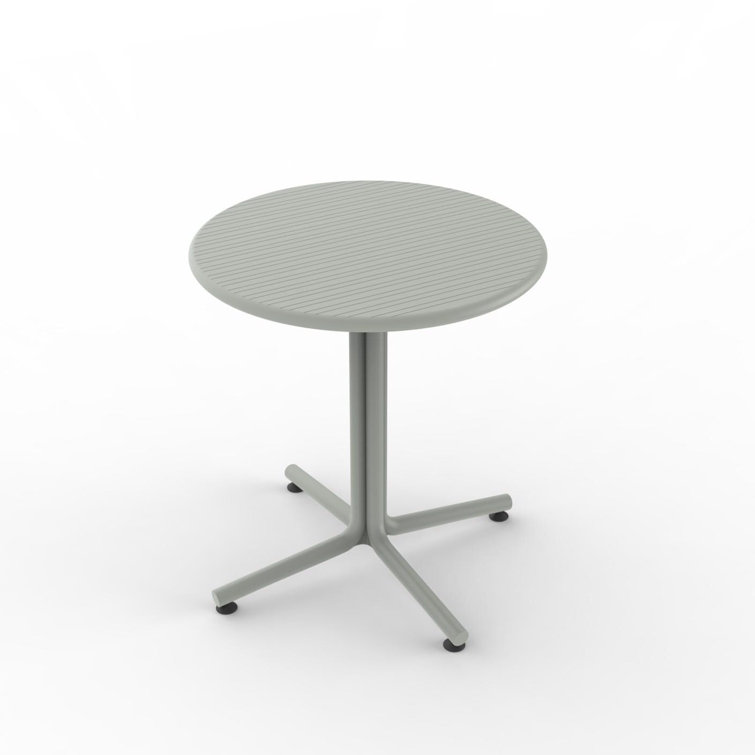 Greenish Gray Round Plastic Outdoor Dining Table