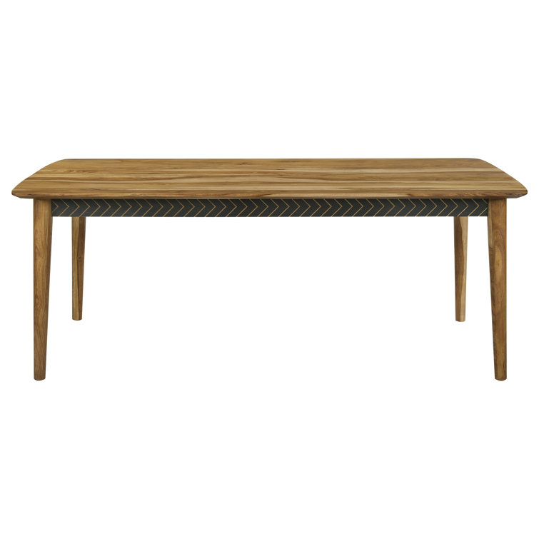 Natural Sheesham and Black 6-Piece Dining Set with Bench