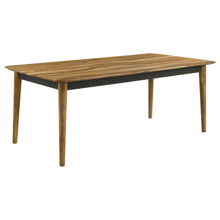 Natural Sheesham and Black 6-Piece Dining Set with Bench