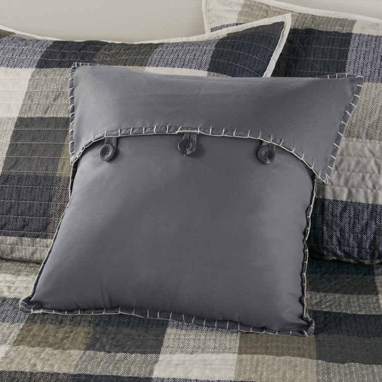 Neutral Plaid Reversible Polyester Daybed Cover Set