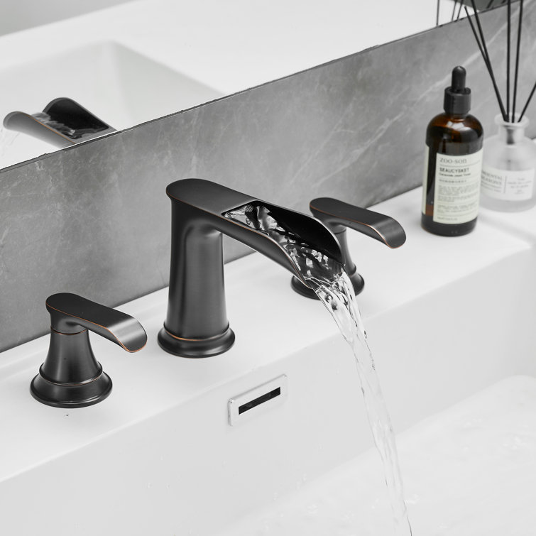Oil Rubbed Bronze Two Handle Widespread Bathroom Faucet