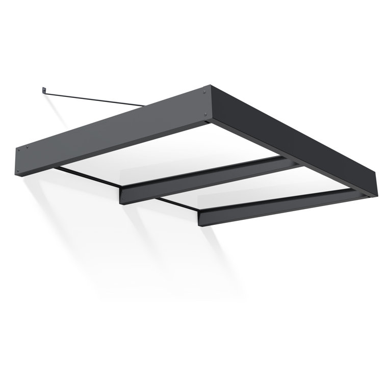 Sophia XL Gray Aluminum and Mist Acrylic Door and Window Awning