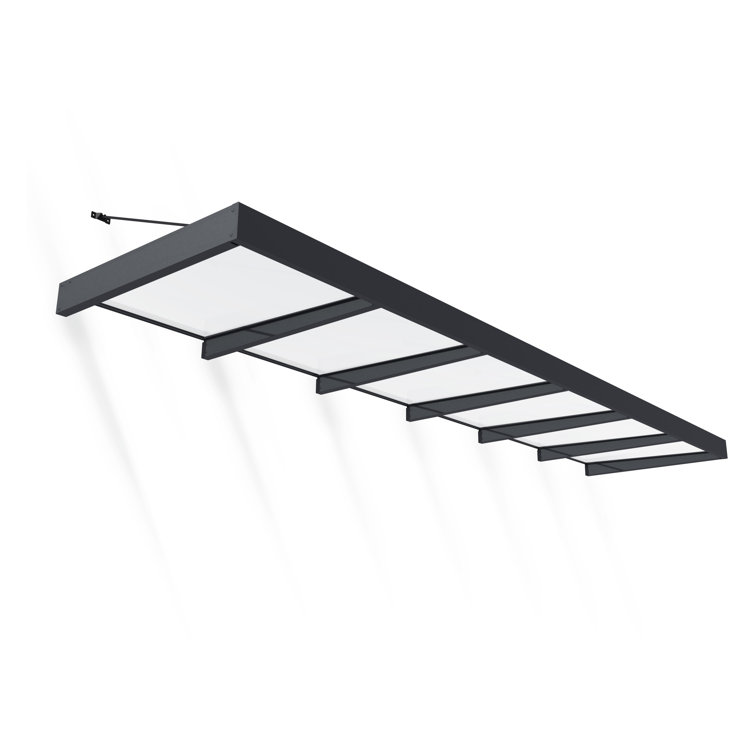 Sophia XL 19 ft Gray and White Acrylic Door Awning
