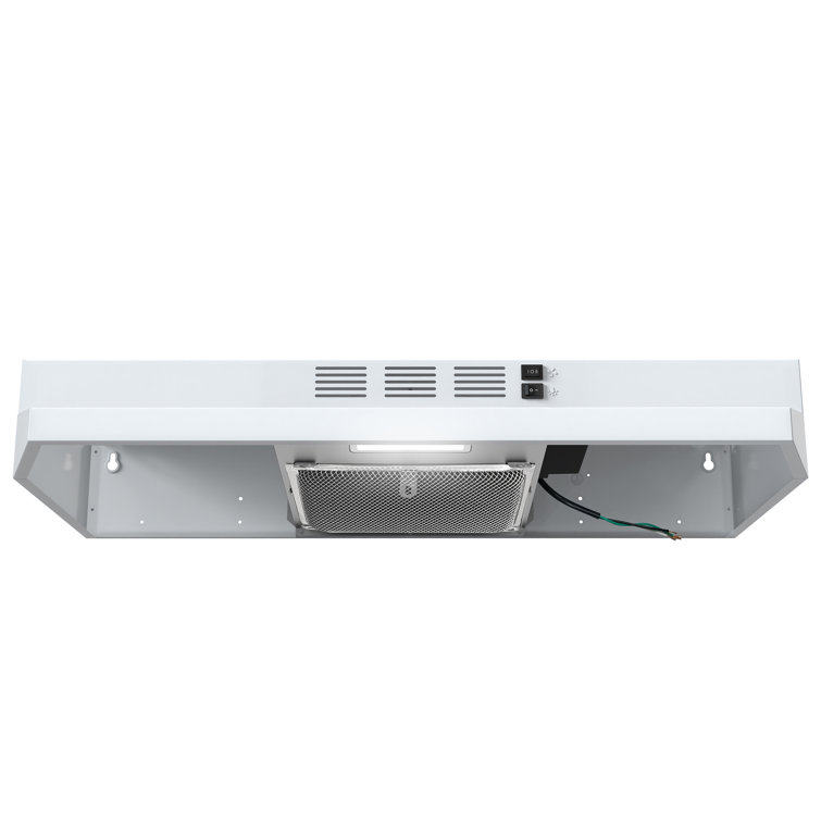 30-Inch White Convertible Stainless Steel Under Cabinet Range Hood