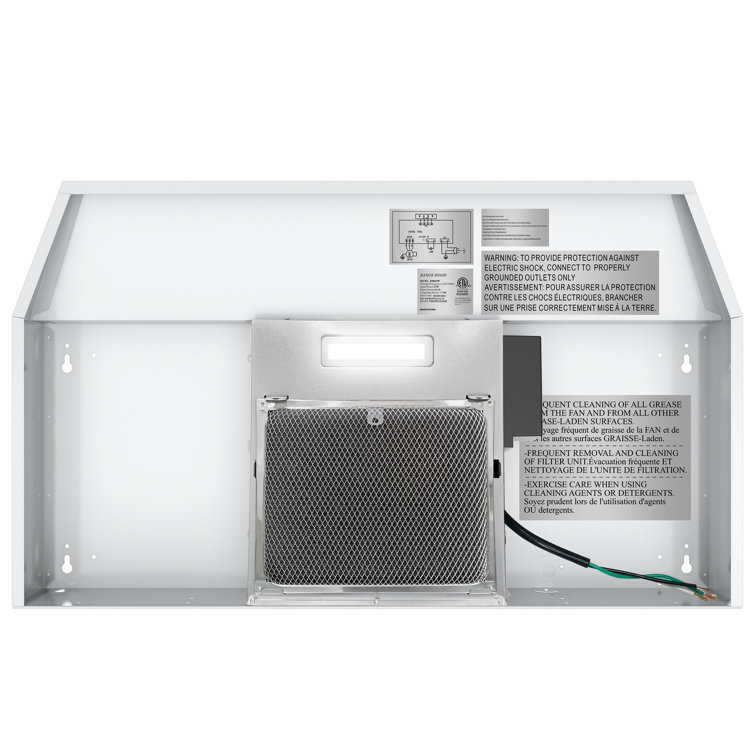 30-Inch White Convertible Stainless Steel Under Cabinet Range Hood