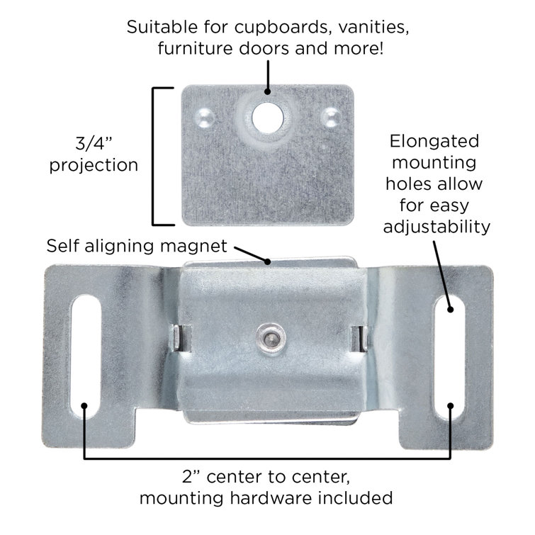 Silver Steel Magnetic Cabinet Door Catch