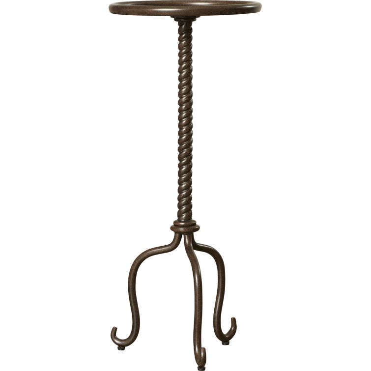 Alma Round Metal Pedestal Side Table in Metalworks Finish