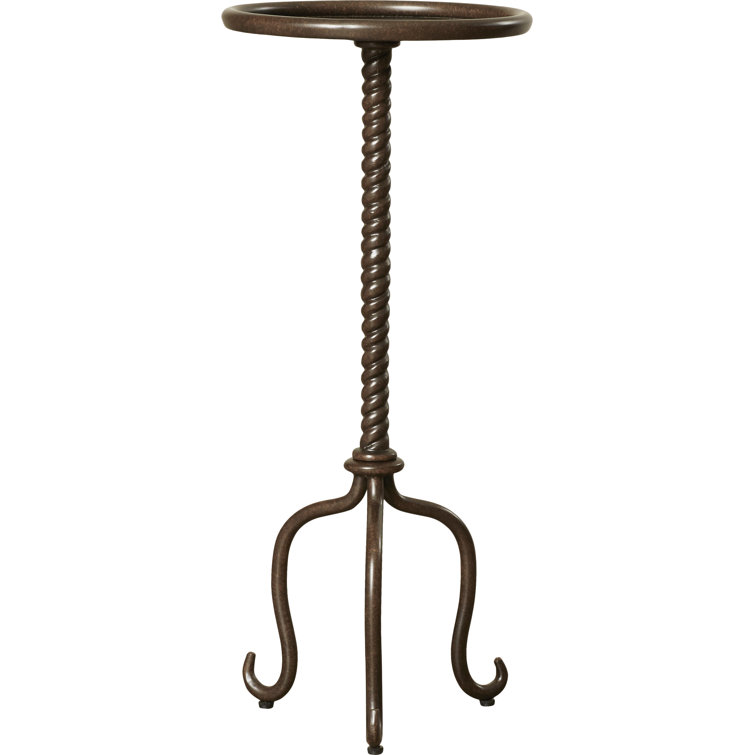 Alma Round Metal Pedestal Side Table in Metalworks Finish