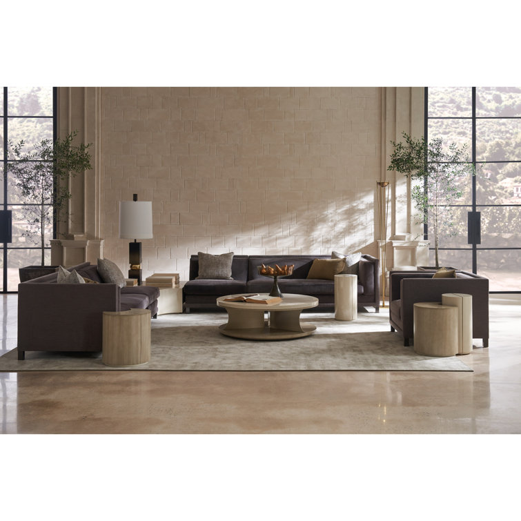 Chocolate Brown Linen and Mohair Tuxedo Chair with Metal Legs