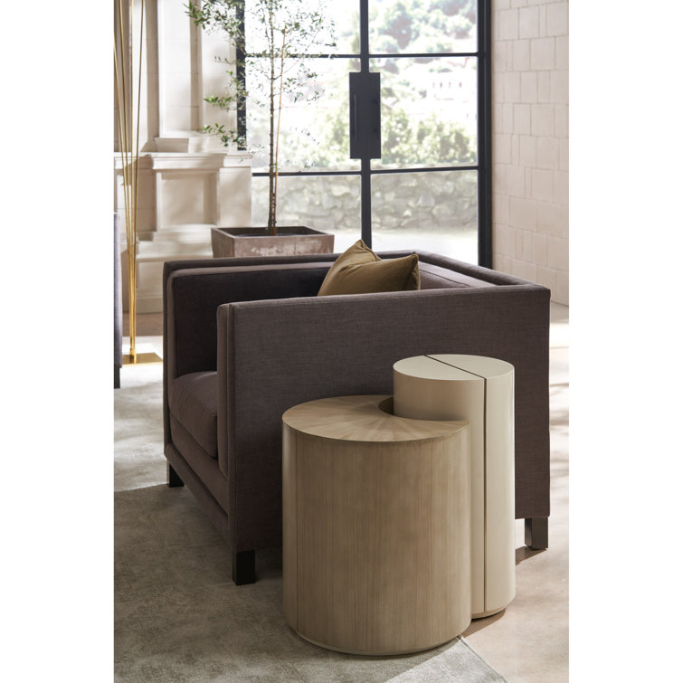 Chocolate Brown Linen and Mohair Tuxedo Chair with Metal Legs