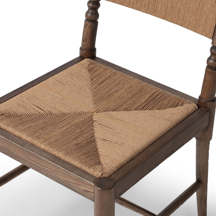 Antique Walnut Wood Slat Back Dining Chair