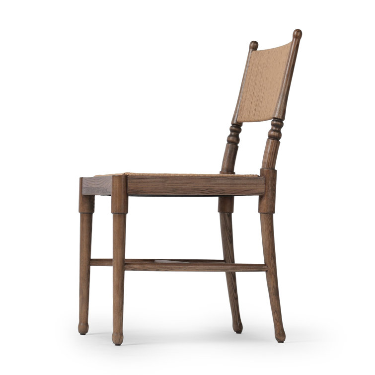 Antique Walnut Wood Slat Back Dining Chair