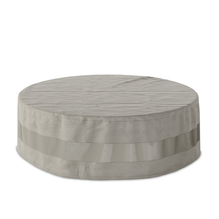 Beige Water-Resistant Round Patio Table Cover