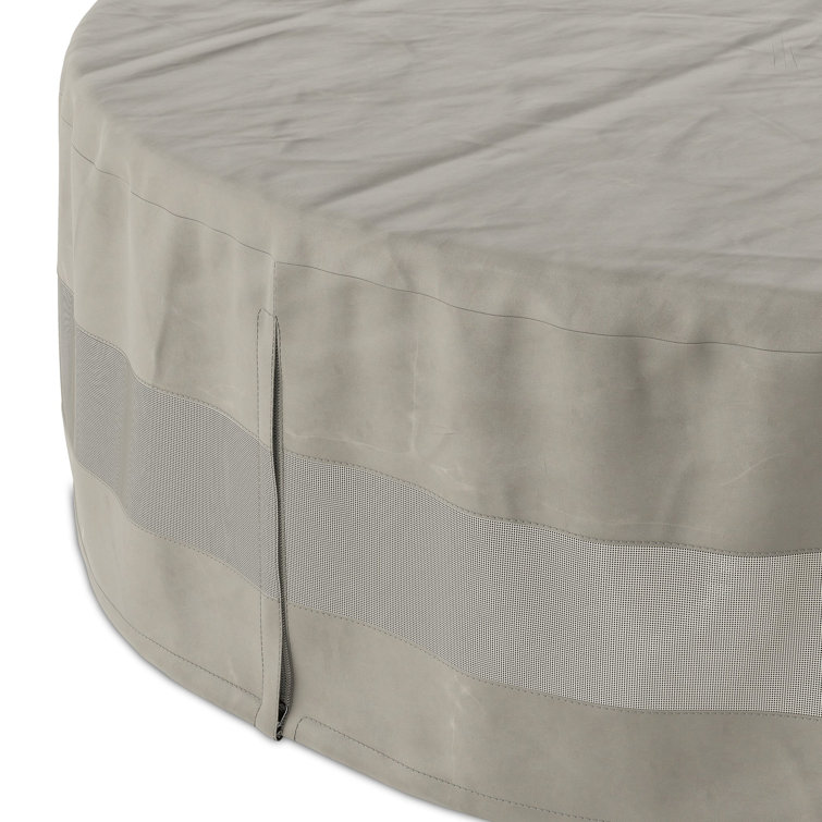 Beige Water-Resistant Round Patio Table Cover