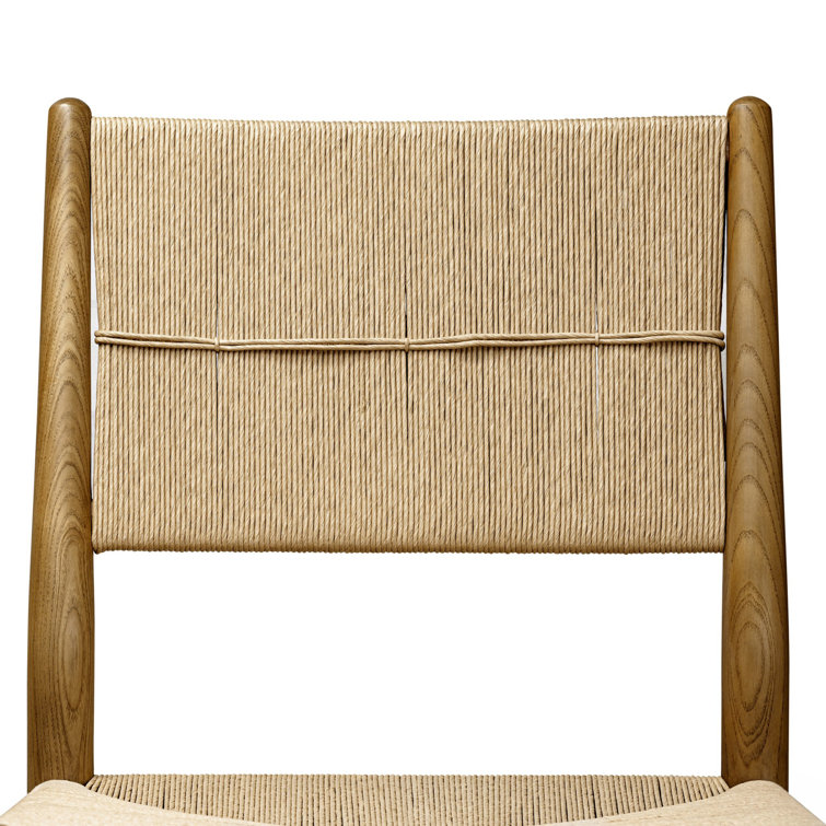 Natural Ash Wood Bar Stool with Paper Cord Seat