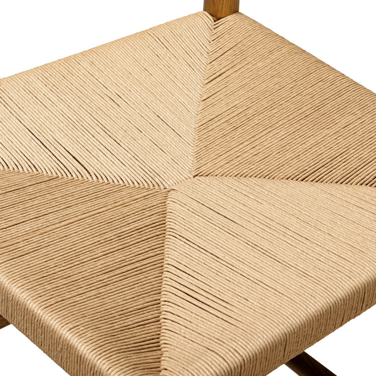 Natural Ash Wood Bar Stool with Paper Cord Seat