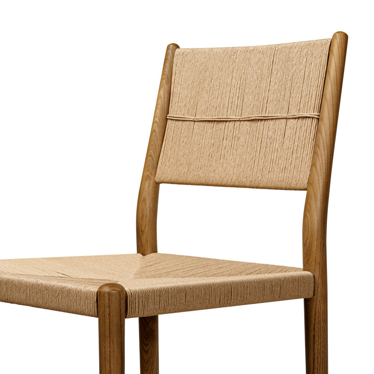 Natural Ash Wood Bar Stool with Paper Cord Seat