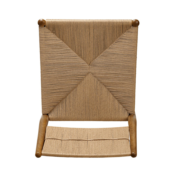 Natural Ash Wood Bar Stool with Paper Cord Seat