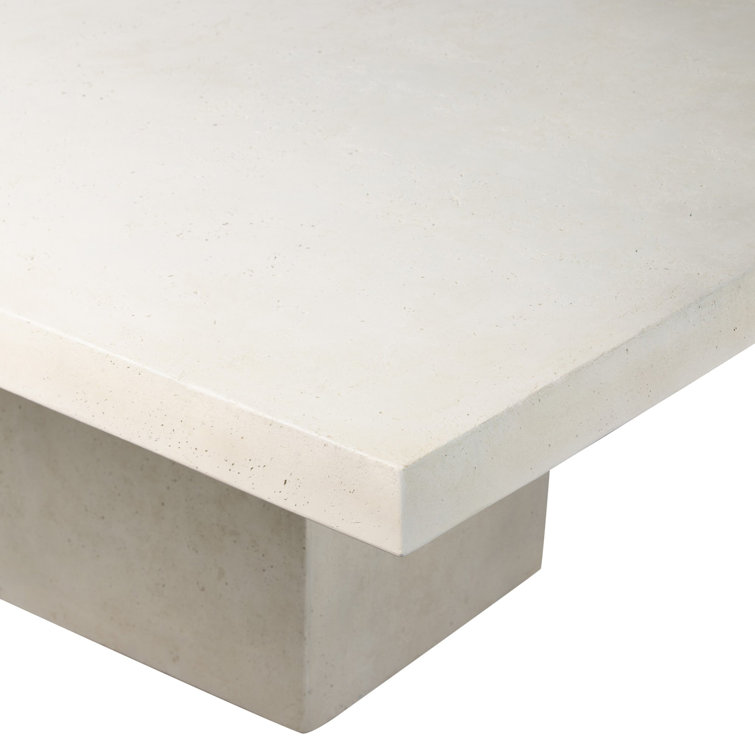 Aged White Concrete Square Outdoor Dining Table