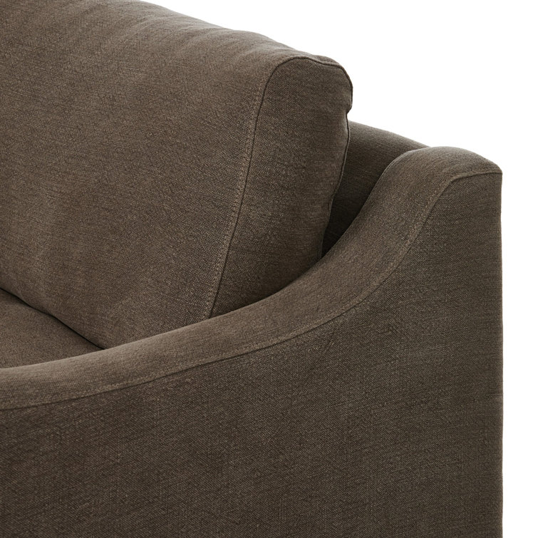 Aurelia Coffee Brown Linen Three-Piece Sectional Sofa