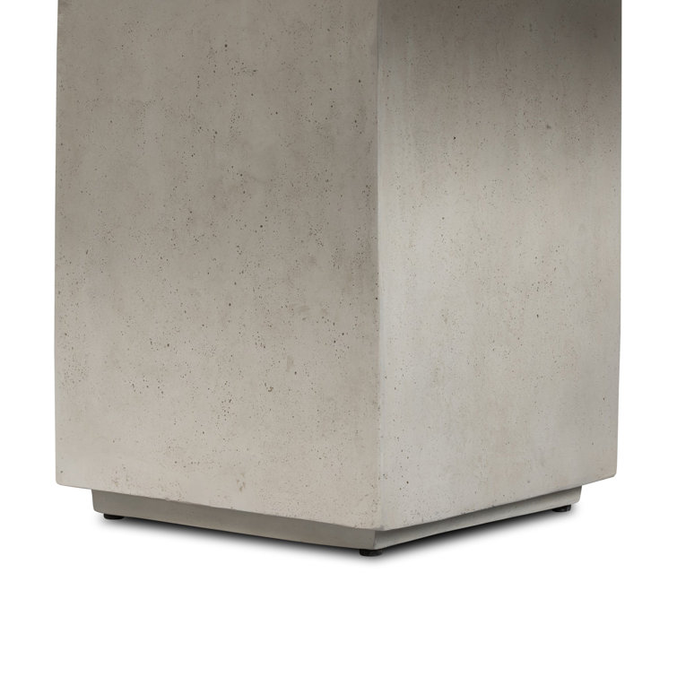 Aged White Concrete Square Outdoor Dining Table