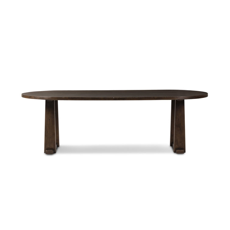 Dark Aged Pine Rectangular Dining Table with Weathered Finish