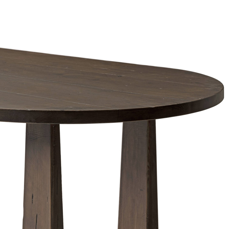 Dark Aged Pine Rectangular Dining Table with Weathered Finish