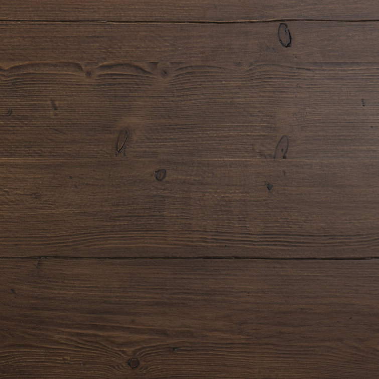 Dark Aged Pine Rectangular Dining Table with Weathered Finish